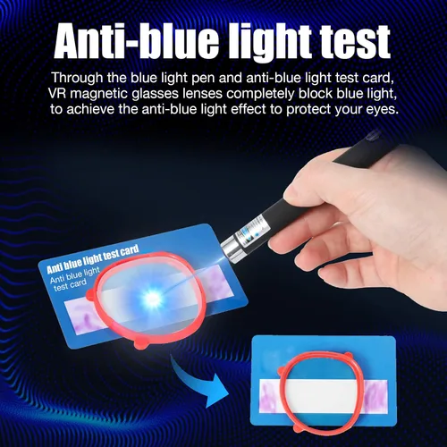 Vista 3 de OOAVR Anti-Blue Light Glasses for Oculus Quest 2,Accessories with Magnetic Alloy Frame and Blue Light-Blocking Lenses,Support The Replacement of