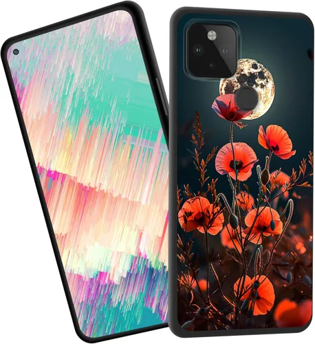 Vista 27 de Funda delgada para Google Pixel 4 XL, funda delgada de silicona de TPU suave a prueba de golpes para Google Pixel 4 XL, gato negro luna estrellada