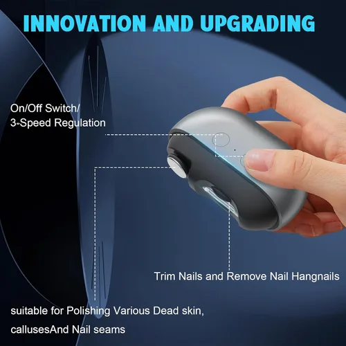 Vista 7 de Fanyil easyclip - Cortaúñas inteligente para personas mayores, herramienta eléctrica de cuidado de uñas con luz LED, recortadora de uñas sin dolor