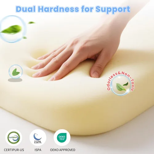Vista 3 de Almohada cervical para aliviar el dolor de cuello y hombros para dormir, almohada ergonómica de espuma viscoelástica para dormir de lado, espalda