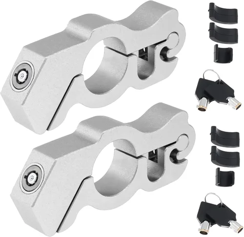 Vista 12 de Windance Paquete de 2 cerraduras de seguridad antirrobo para manillar antirrobo para motocicleta con bloqueo de palanca de freno delantero para Negro