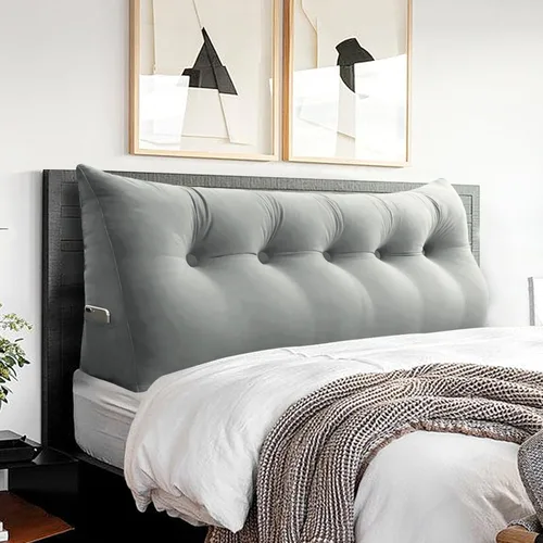 Vista 39 de Almohada de cabecero – Almohada de cama grande 3 en 1 como almohada de lectura de cuña, almohada grande para sofá cama o respaldo de apoyo, almohada