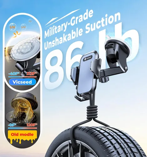Vista 3 de VICSEED [N.º 1 en succión potente] [Estabilidad de grado de carreras de rally] Soportes para teléfonos para su automóvil 2025 Soporte para teléfonos
