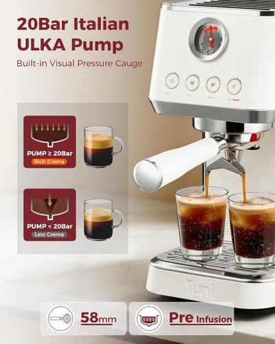 Vista 2 de Tuni E2 Gen3 - Máquina de café expreso de doble caldera con potencia de Marfil