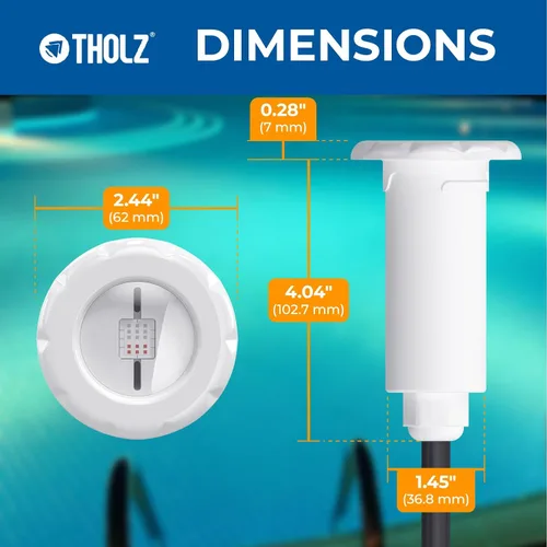 Vista 4 de Tholz® Luz de piscina RGBW - LED ultra brillante - Fácil instalación - Luz de piscina enterrada (10 W, cable de 50 pies)