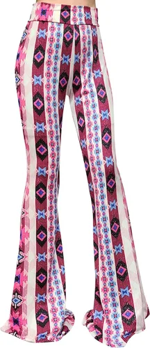 Vista 144 de ShopMyTrend - Pantalones de yoga largos con piernas anchas y acampanadas estilo palazzo, con cintura alta, para mujer