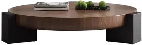Vista 9 de LITFAD - Juego de mesa de centro redonda anidable, mesa central circular de madera