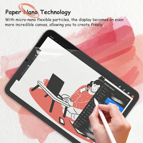 Vista 4 de bersem Paquete de 2 protectores de pantalla Paperfeel compatibles con iPad Mini 5 (2019) y iPad Mini 4, compatible con lápiz, antirreflejos con kit