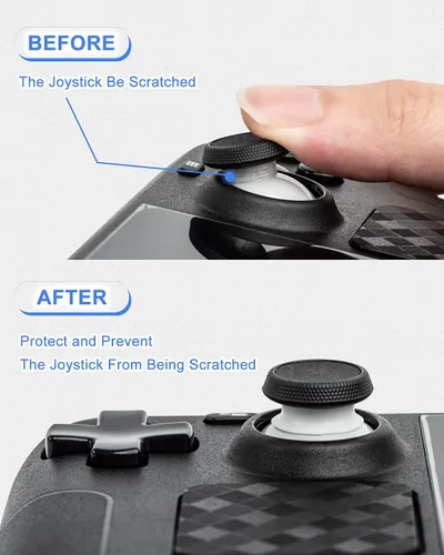 Vista 2 de 20 Pcs DEVASO Joystick Protectors White Silicone Elastic Joystick Protector RingInvisible Protection During Gaming Compatible with Steam