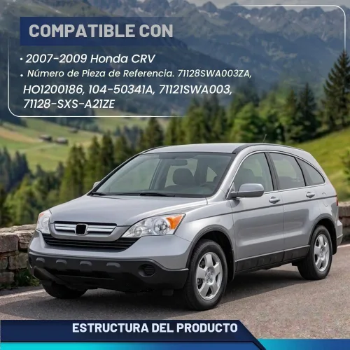 Vista 2 de PIT66 Protector de parrilla de parachoques delantero superior e inferior, compatible con Honda CRV 07-09 negro/cromo