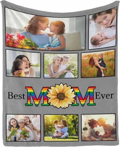 Vista 21 de InterestPrint Regalos personalizados para mamá, manta personalizada con fotos y fotos familiares, regalos de cumpleaños para el día de la madre