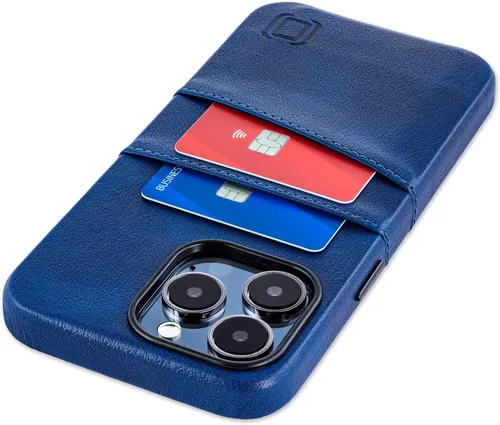 Vista 23 de Dockem Funda para tarjetas para iPhone 15 con placa de metal integrada para montaje magnético y 2 bolsillos para tarjetas: Cartera Luxe M2, piel