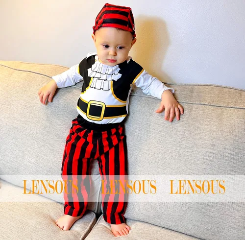 Vista 5 de Conjunto de pantalones de disfraz de pirata para bebés y niñas con sombrero