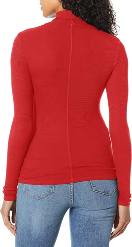 Vista 2 de Enza Costa Camiseta de manga larga con cuello de tortuga para mujer