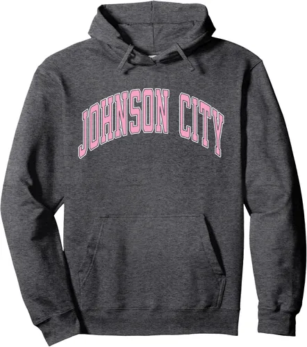 Vista 5 de Johnson City Tennessee TN - Sudadera con capucha para texto rosa, Negro