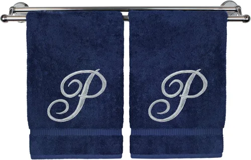 Vista 231 de Toalla de mano con monograma, regalo personalizado, 16 x 30 pulgadas, extra absorbente, 100% algodón turco, acabado de rizo suave, para baño, cocina