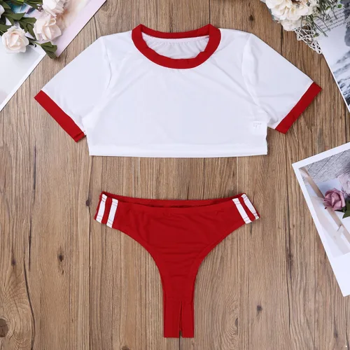 Vista 5 de MSemis Disfraz de anime para mujeres y niñas, uniforme de colegiala japonesa, conjunto de lencería