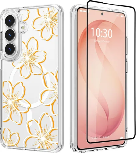Vista 17 de OOK Funda para iPhone 17 Pro compatible con Magsafe, con protector de pantalla, elegante lazo estético, delgado, transparente, magnético, a prueba