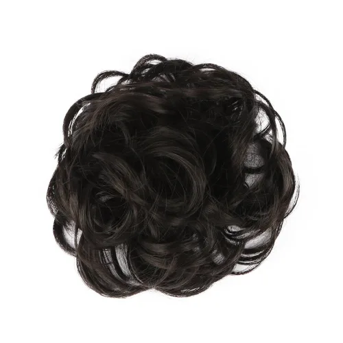 Vista 2 de STYLER Piezas de cabello de moño desordenado para mujer, piezas de cabello sintético con moño, extensión de cabello rizado en forma de dona (2#)
