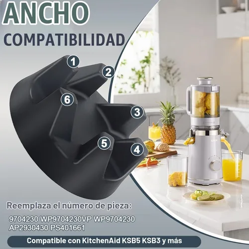 Vista 4 de 9704230 Acoplador de licuadora con llave inglesa, piezas de repuesto compatibles con KitchenAid KSB5WH, KSB5, KSB3 modelos/Reemplaza WP9704230VP
