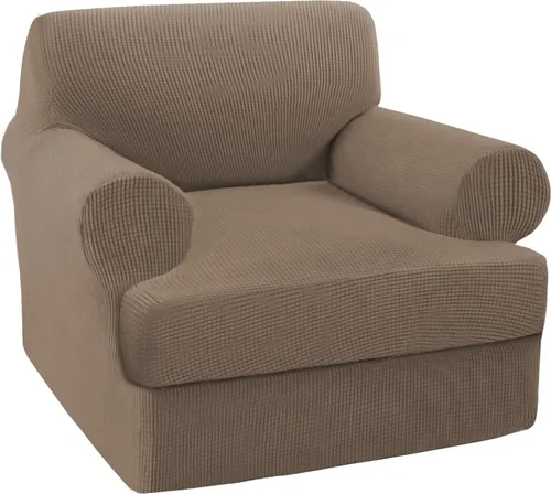 Vista 65 de Turquoize Funda para sillón con cojín en forma de T para sala de estar, funda elástica para sofá, funda suave para sillón, fundas de muebles