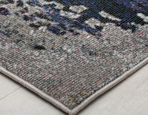 Vista 8 de CosmoLiving by Cosmopolitan Melyna MA25A - Alfombra abstracta contemporánea de satén plateado, 2 pies 6 pulgadas x 4 pies