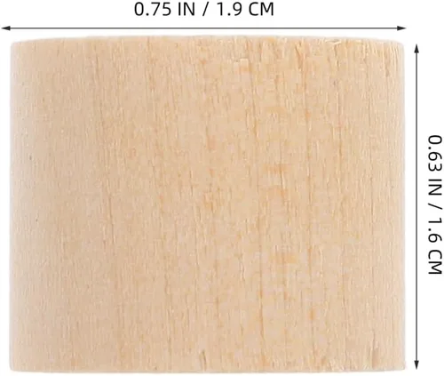 Vista 4 de Bloques de madera para manualidades, 20 piezas, materiales artesanales, bloques de cilindros de madera sin terminar para manualidades