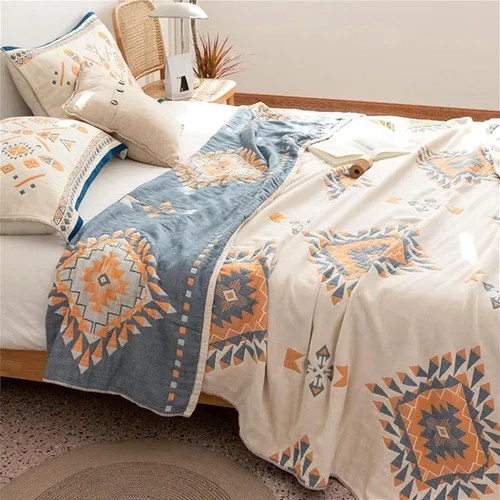 Vista 139 de MSGKV - Manta bohemia/primaveral de algodón para sofá y sala de estar, de gasa acogedora, de 50 x 60 pulgadas 50"x60" Cotton Throw, Woven Bird
