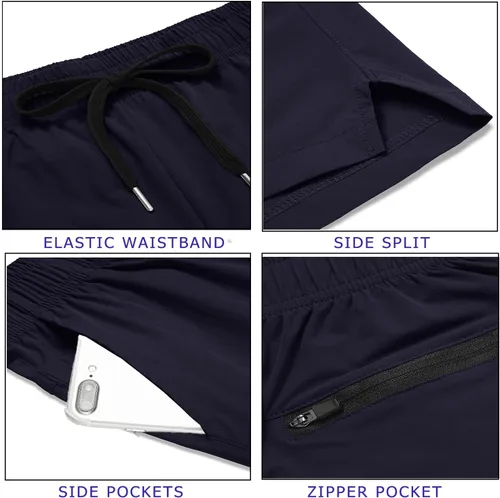 Vista 5 de COOFANDY Pantalones cortos deportivos para correr para hombre de 5 pulgadas, paquete de 2 pantalones cortos de entrenamiento para gimnasio