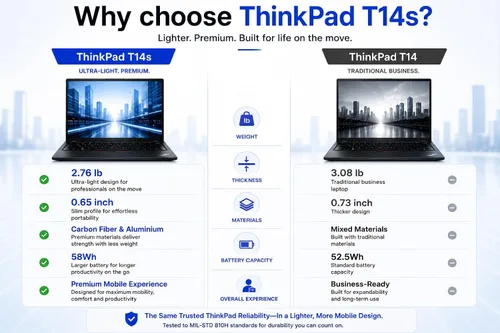 Vista 2 de Lenovo ThinkPad T14 S - Laptop de 14 pulgadas FHD+, AMD Ryzen AI 7 PRO 350