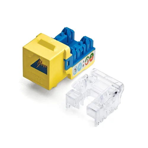 Vista 2 de TRUE CABLE Conector Keystone Cat5e, sin blindaje (UTP), perforado de 90 grados, PoE++ (4PPoE) 100W, certificación UL, verificado ETL, certificado