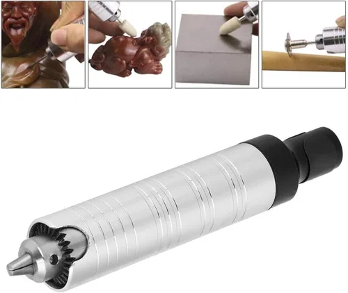 Vista 5 de Pieza de mano de acero inoxidable Chuck Flex eje giratorio amoladora angular mango llave taladro Chuck herramienta de la máquina de pulir, 0.3 ~