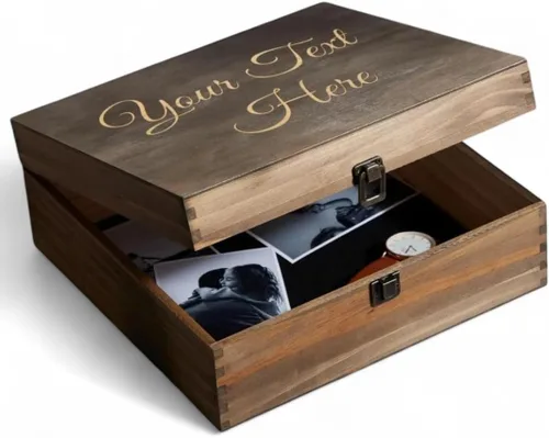 Vista 12 de Caja de Recuerdos de Madera Personalizada con Grabado Personalizado Caja de Memoria de Aventura para Parejas Recuerdos de Viaje Fotos Cartas - Cajas