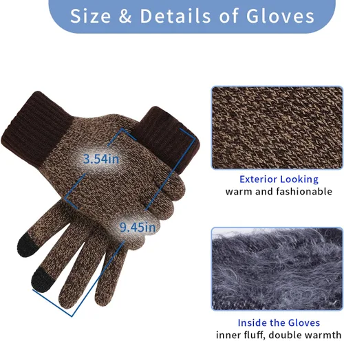 Vista 5 de ecodudo Conjunto de guantes de pantalla táctil para hombres y mujeres