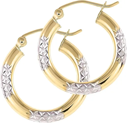 Vista 6 de Real Yellow14k Gold Hoop Earrings for Women Girls Mom Lightweight Hoops Solid Jewelry for ears Shiny & Round Original 14 Karat for Gifts