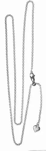 Vista 2 de Cadena de cuerda de plata de ley con corte de diamante fácil ajuste