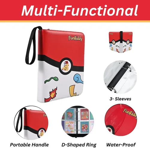 Vista 2 de Carpeta de tarjetas de 4 bolsillos para coleccionar tarjetas con 55 fundas extraíbles, estuche para coleccionar tarjetas intercambiables, regalos