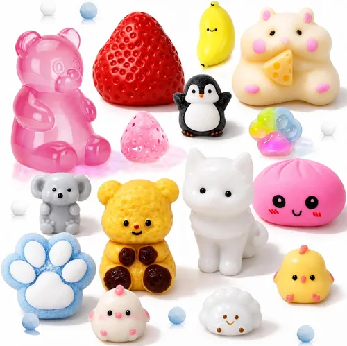 Vista 7 de 40 piezas Mochi Squishy Toys Kawaii Squishies Fidget Fidget Juguete para aliviar el estrés