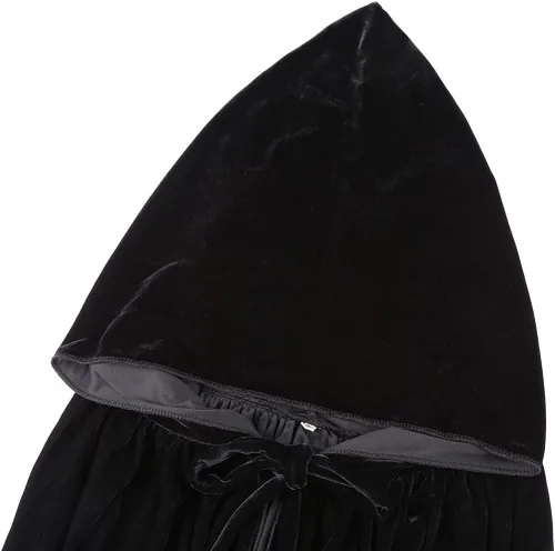 Vista 6 de ALIZIWAY Capa con capucha de terciopelo de lujo con capucha para adultos, Halloween, Navidad