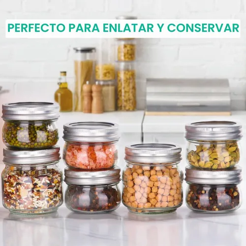 Vista 7 de Paquete de 30 tarros Mason de 8 onzas con tapas herméticas