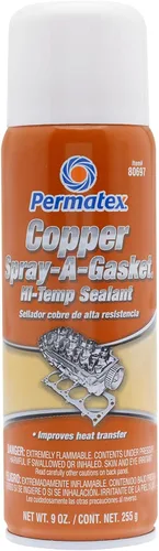Vista 8 de Permatex 80697 Copper Spray-A-Gasket Sellador adhesivo de alta temperatura, 9 oz. lata de aerosol neta