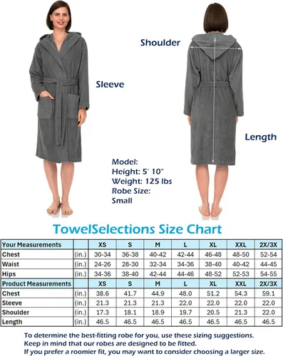 Vista 6 de TowelSelections Bata de baño con capucha de algodón de alta calidad para mujer, batas de tela de rizo suave para mujer, XS-3X