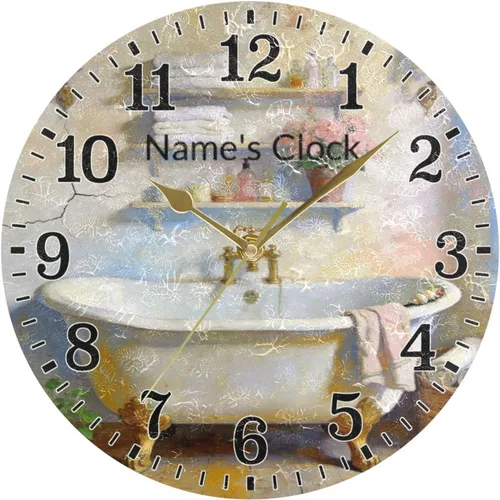 Vista 67 de JUNZAN Reloj de bañera con vino romántico espumoso y velas, reloj de pared silencioso de 10 pulgadas, pequeño reloj redondo, decoración de cocina
