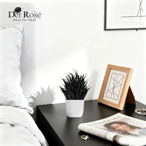 Vista 7 de Der Rose 2 Pack Fake Plants for Black Bathroom Halloween Decor Negro