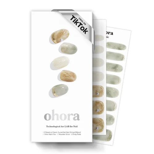 Vista 18 de ohora Tiras de uñas de gel semicuradas Rojo, Sólido N Addict N Adicto