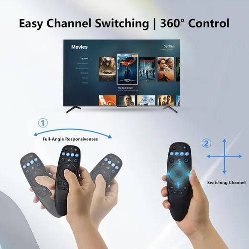 Vista 3 de BOXPUT Control remoto universal Android con mouse de aire, control remoto por voz BT 2.4G USB Control remoto compatible con aprendizaje IR de 6 ejes