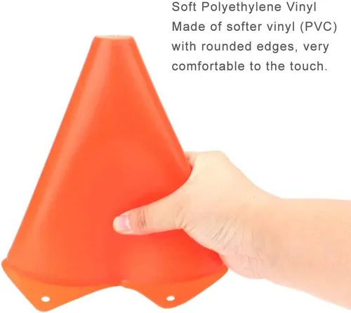 Vista 4 de Conos de fútbol YOQXHY (25 unidades, 7 pulgadas) Agility Training Sports Cone plástico con bolsa de transporte para niños fútbol Baloncesto Taladros