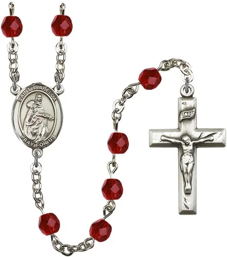Vista 20 de Bonyak Jewelry Rosario chapado en plata de Santa Isabel de Portugal: cada mes de nacimiento color y más