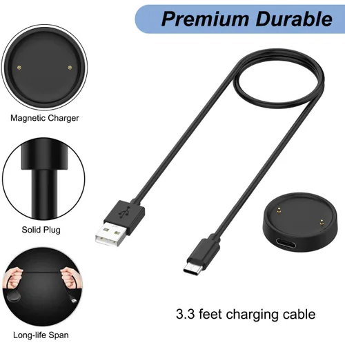 Vista 4 de Emilydeals Cargador para Amazfit Active 2/Bip 6, cable de carga USB de repuesto para reloj inteligente Amazfit Bip 6/Active 2 (3.3 pies/3.3 ft) (2)