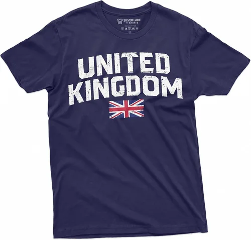 Vista 3 de Camiseta de Reino Unido Bandera del Reino Unido Escudo de armas Camiseta unisex para hombre